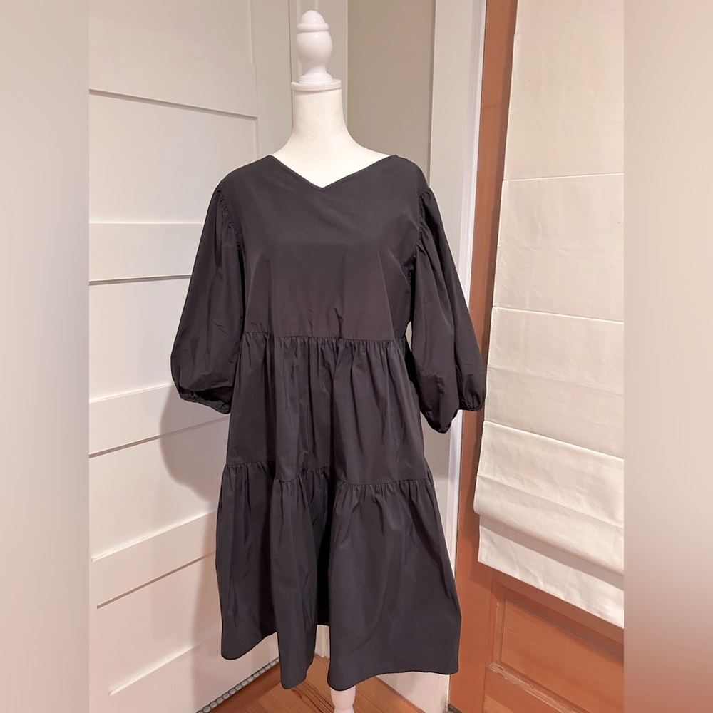 & Other Stories Black Taffeta Dress